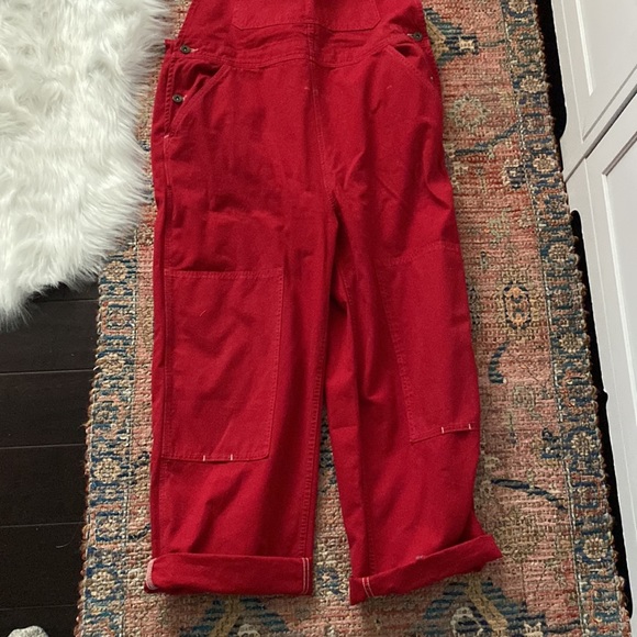 SOLD Hey Gang red knee patch overalls - Picture 6 of 9